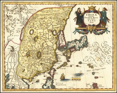 Kort over Kina, Japan og Korea fra 1636 af Matthäus Merian af Matthaus Merian