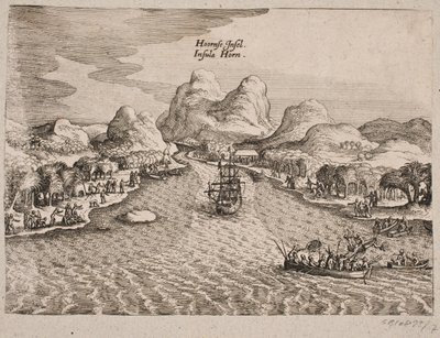 Beskrivelse af Hornøen (Horn Island) af Matthäus Merian d.Æ.