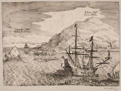 Om hollændernes landgang på Kokosøen af Matthäus Merian d.Æ.