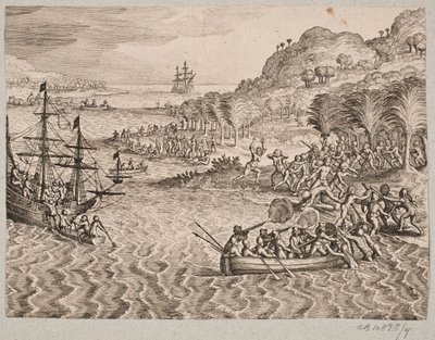 Om hollændernes landgang på den grundløse ø af Matthäus Merian d.Æ.