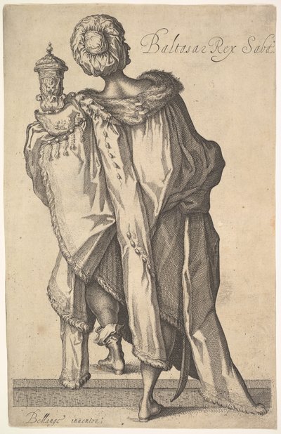 Balthasar, efter figur i The Adoration of the Magi af Jacques Bellange, ca. 1610-50. af Matthaus Merian