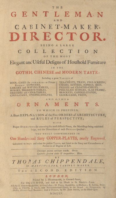 Gentleman og møbelsnedkerdirektør, 1755 af Matthew Darly