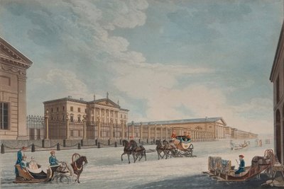 Udsigt over Imperial Bank og butikkerne i St. Petersburg, 1815 af Matthew Dubourg