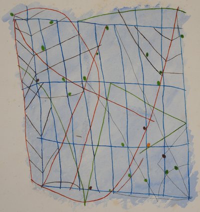 pindeskema 2, 2014 (aquarel-kridt) af Matthew Hilton
