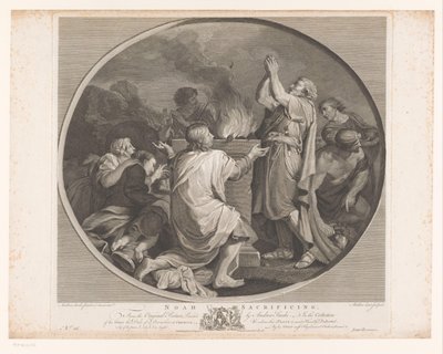 Noas offer Noah Sacrificing (titel på objekt) Hovedmalerier i England (serietitel) The Most Capital Paintings in England (serietitel) af Matthew Liart