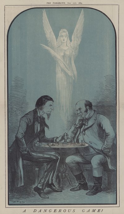 Et farligt spil! (farve litho) af Matthew