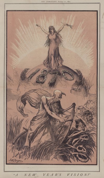 Et nytårssyn (farve litho) af Matthew