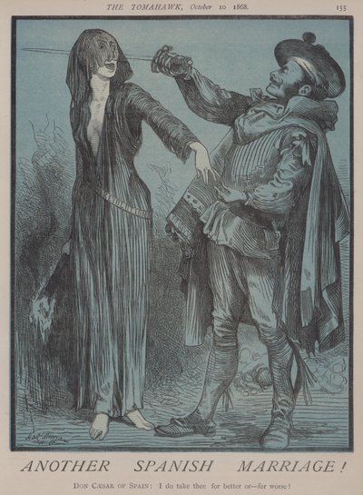 Endnu et spansk ægteskab! (farve litho) af Matthew