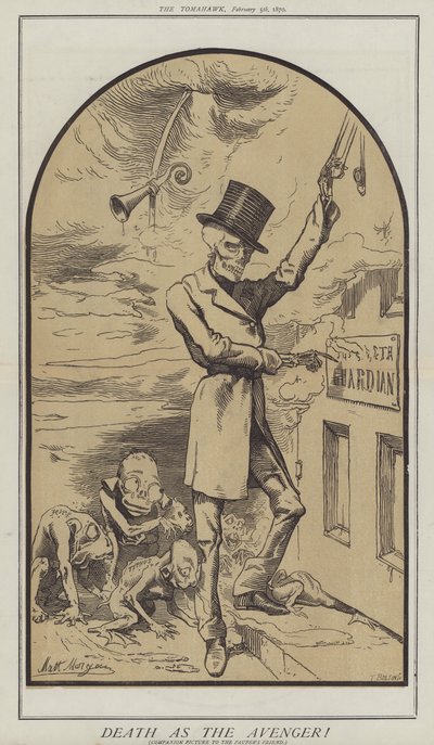 Døden som hævneren! (farve litho) af Matthew