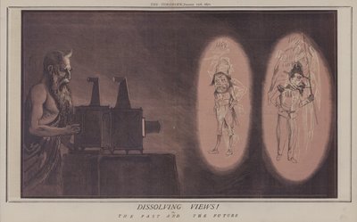 Opløsende synspunkter! eller, fortiden og fremtiden (farve litho) af Matthew