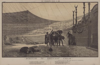 Hil den døende Cæsar! (farve litho) af Matthew
