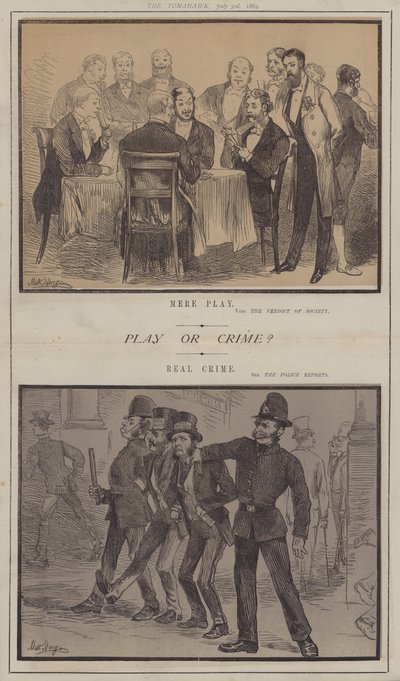 Leg eller kriminalitet? (farve litho) af Matthew