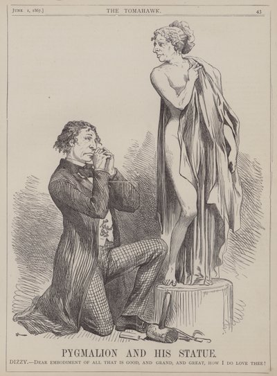 Pygmalion og hans statue (farve litho) af Matthew