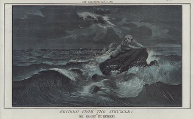 Pensioneret fra Kampen! eller, Mr Bright in Retreat (farve litho) af Matthew
