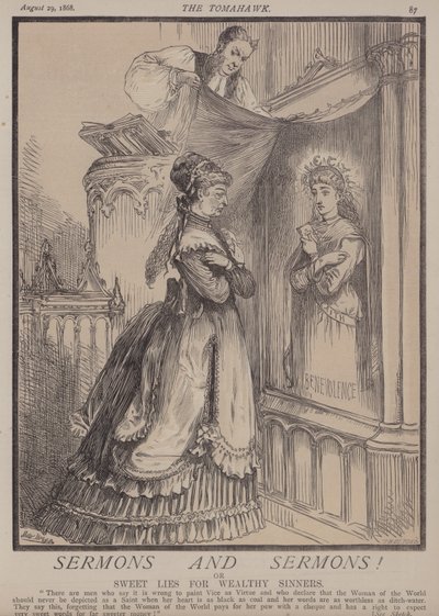 Prædikener og prædikener! eller Sweet Lies for Wealthy Sinners (farve litho) af Matthew