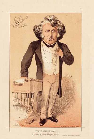 Statsmand nr. 1, Amnesty og lige rettigheder til alle, pub. 1871 (farve litho) af Matthew
