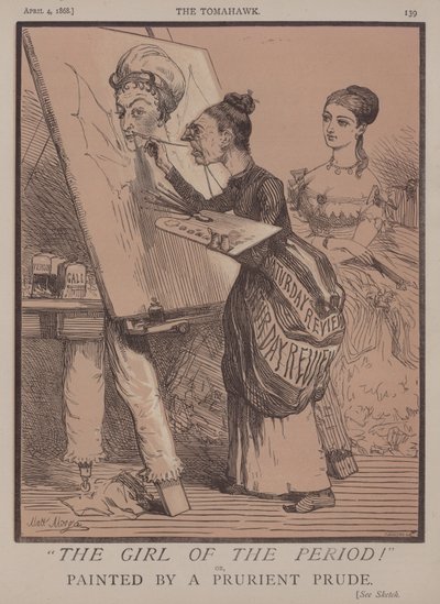 Periodens pige! eller, malet af en Prurient Prude (farve litho) af Matthew