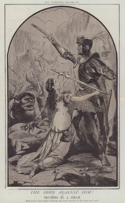 Oddsene mod ham! eller, stole på et strå (farve litho) af Matthew