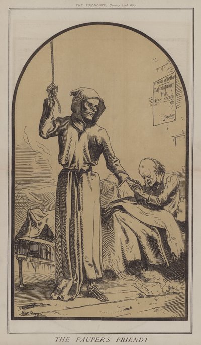 Pauperens Ven! (farve litho) af Matthew