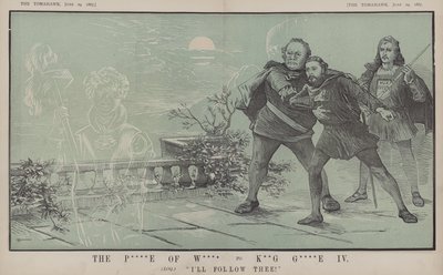 Prinsen af Wales, til kong George IV: Jeg følger dig! (farve litho) af Matthew