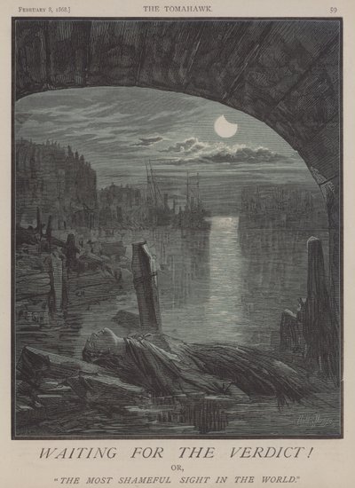 Venter på dommen! eller, det mest skamfulde syn i verden (farve litho) af Matthew