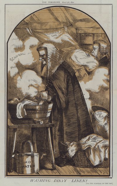 Vask beskidt linned (farve litho) af Matthew