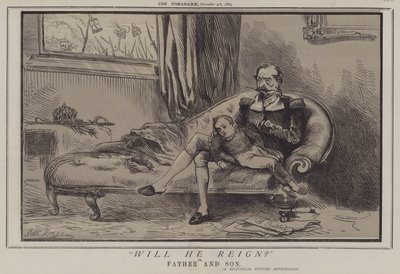 Vil han regere? eller, far og søn (farve litho) af Matthew