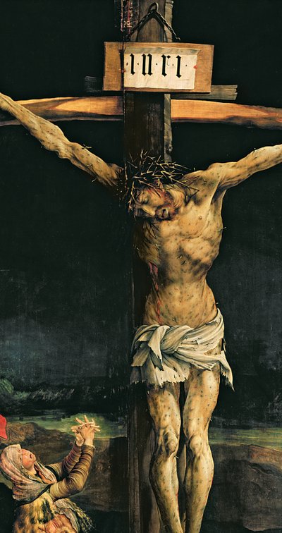 Isenheim-altertavlen, ca. 1512-15 (olie på panel) (detalje af 3706) af Matthias (c.1480-1528) Grunewald