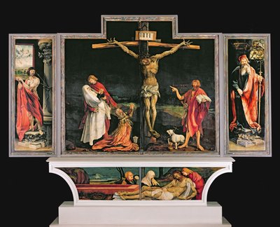 Isenheim-altertavlen, ca. 1512-15 (olie på panel) af Matthias (c.1480-1528) Grunewald