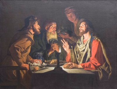 Aftensmad i Emmaus af Matthias (c.1600-p.1650) Stomer