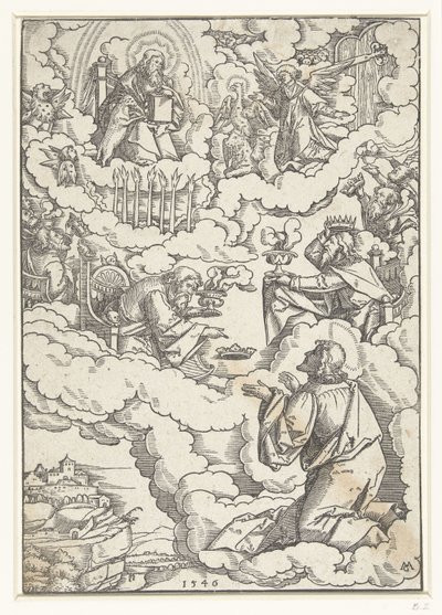 Hollandsk: Vision af evangelisten Johannes med den tronende Gud og de fireogtyve ældste af Matthias Gerung