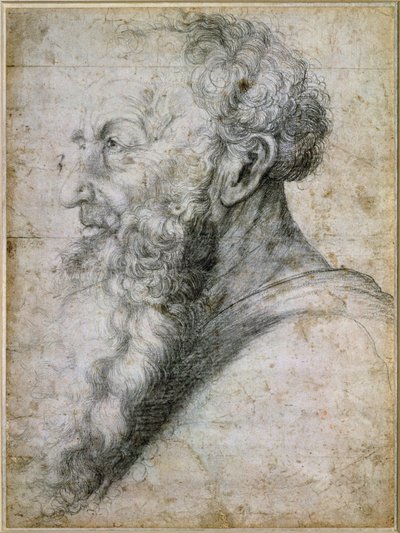 Portræt af Guido Guersi, humanist og forfatter af Matthias Gruenewald