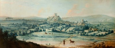 Distant View of Clitheroe, ca. 1730 (olie på lærredstavle) af Matthias Read