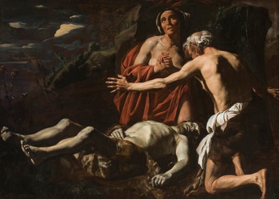 Adam og Eva sørger over Abels død, 1632-1635. af Matthias Stomer