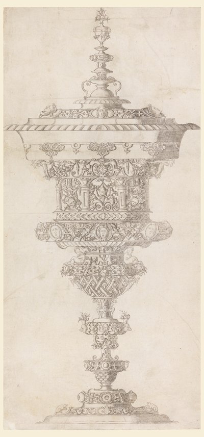 Stående kop med låg, fra "Novum opus cratero graphicum..." af Matthias Zündt