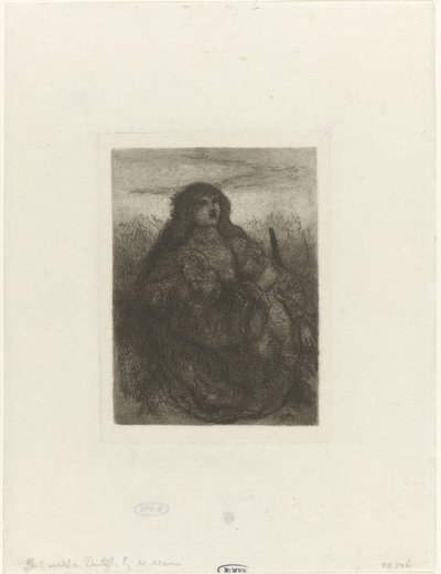 Kvinde i et landskab Kvinde med distaff af Matthijs Maris