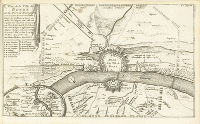 Beleg van Bonn, 1703 Plan over byen Bonne og Fort Bourgogne (...) (titel på objektet) af Matthijs Pool (possibly)