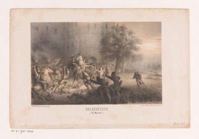 Bulgersteyn belejret af normannerne Bulgersteyn (Nordmændene) (titel på objekt) af Matthijs Willem Gerardus Michielsen