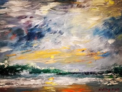 Dramatisk solnedgang over havet af Matthys Moss