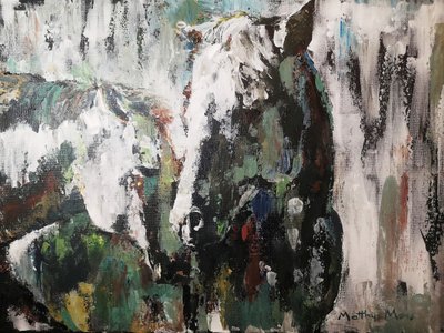 Et dynamisk hestepar af Matthys Moss