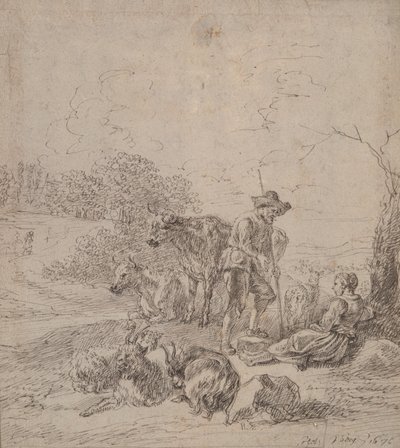 Pastoral Scene af Matthys van den Bergh