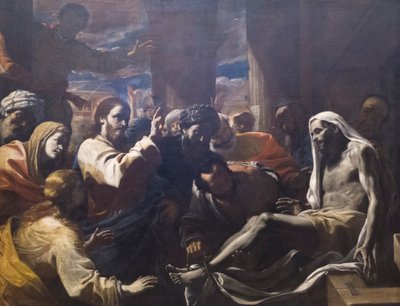Lazarus opstandelse af Mattia (1613-99) Preti