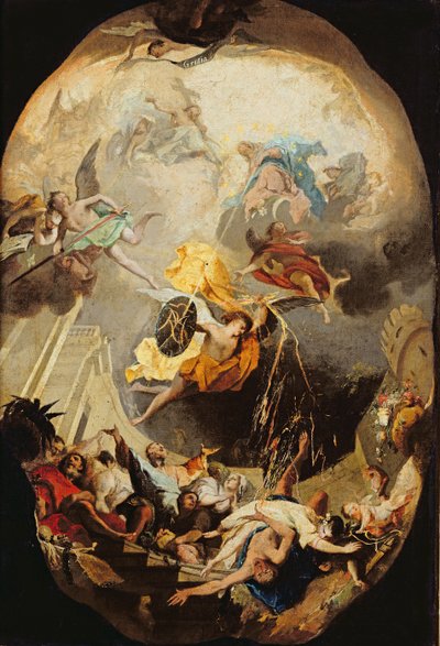 Dominikanerordenen overvinder kætteri, 1750 af Mattia Bortoloni