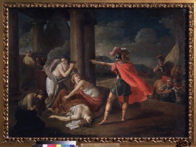 Camille, Horaces søster, døde. Maleri af Matvei Ivanovich Puchinov (1716-1797), olie på lærred af Matvei Ivanovich Puchinov