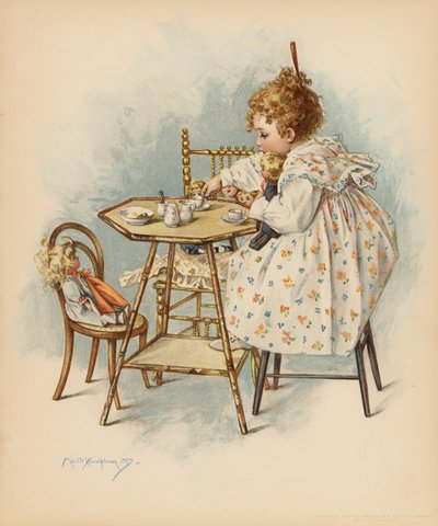 Maternal Cares (farve litho) af Maud Humphrey