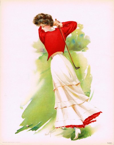 Lady Golfer, 1908. af Maud Stumm