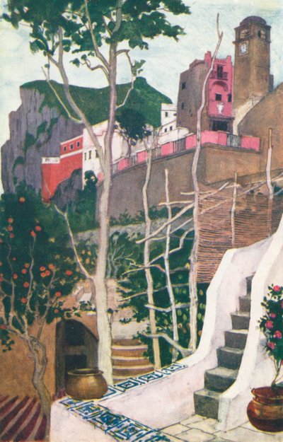 A Gateway, Capri (farvelitografi) af Maurice (after) Greiffenhagen
