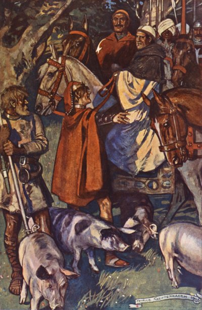 Illustration til Ivanhoe af Sir Walter Scott (farvelitografi) af Maurice (after) Greiffenhagen