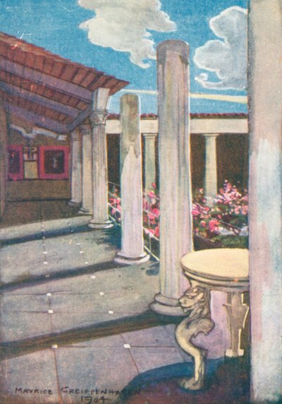 La Casa Dei Vettii, Pompeji (farvelitografi) af Maurice (after) Greiffenhagen