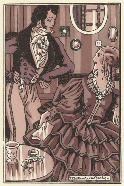 Illustration til Scenes de la Vie de Boheme af Henri Murger (litho) af Maurice Berty